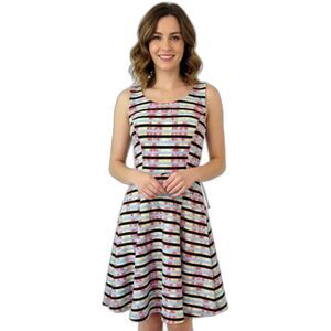 My Michelle Scuba Knit Ikat & Stripes Print Fit & Flare Skater Dress Size 7